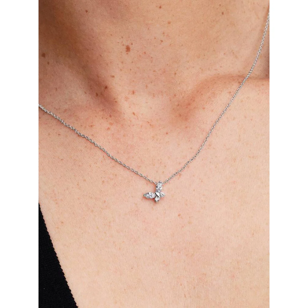 PANDORA : Butterfly Silver Pendant Necklace - Image 2