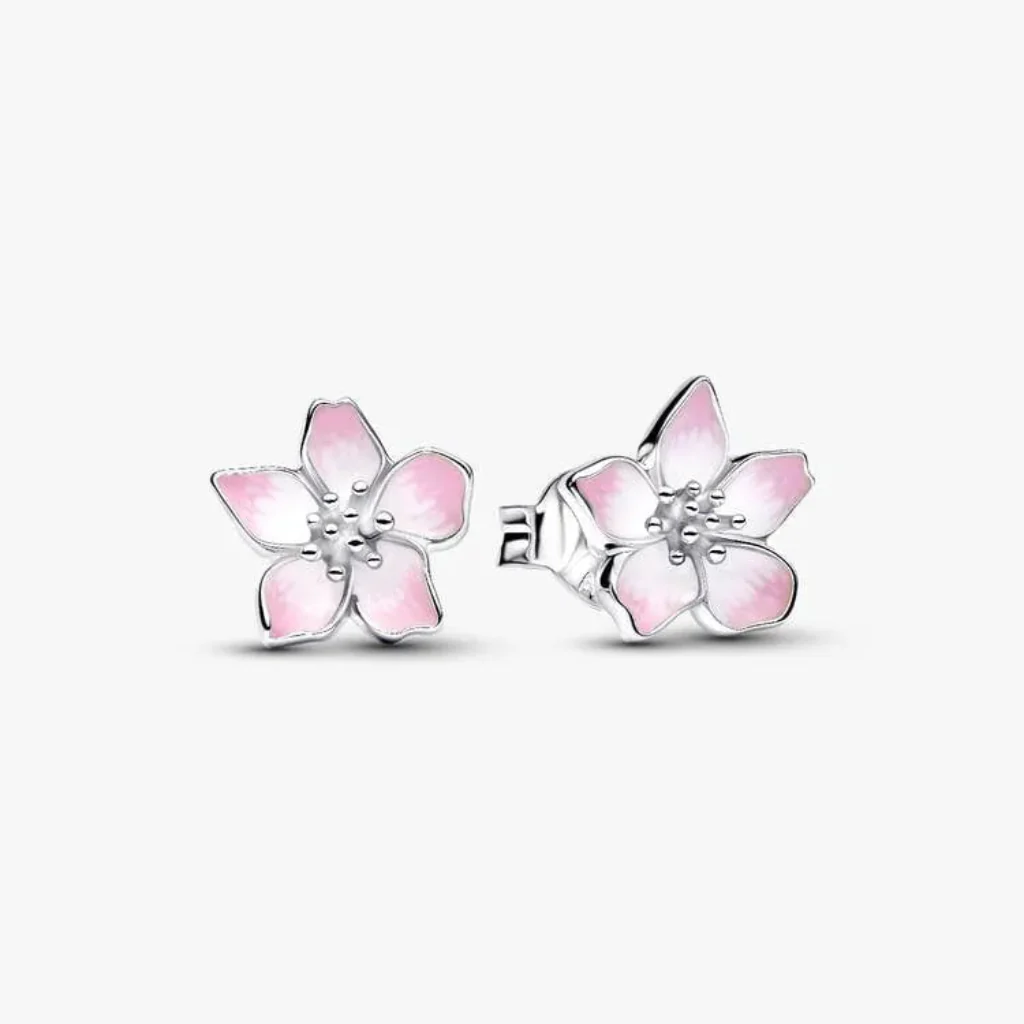PANDORA : Cherry Blossom Stud Earrings - Silver