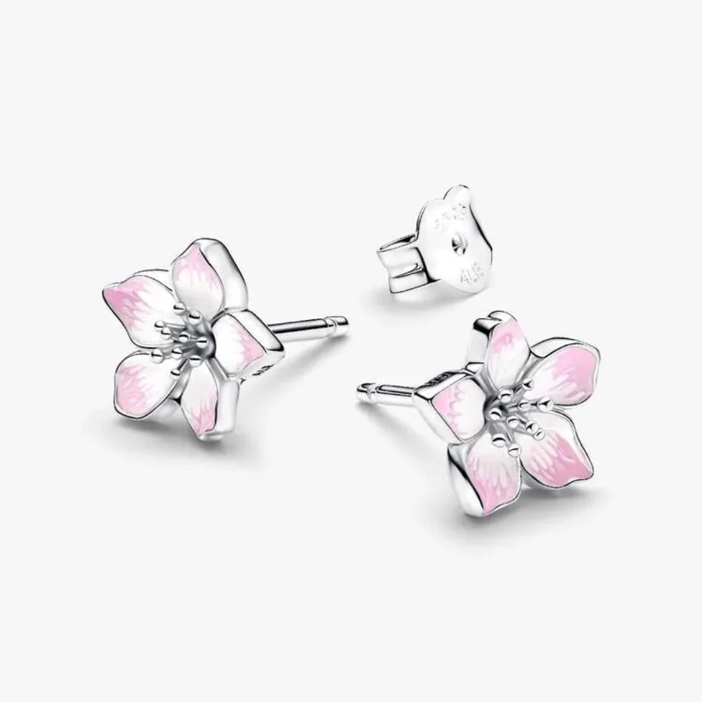 PANDORA : Cherry Blossom Stud Earrings - Silver - Image 2