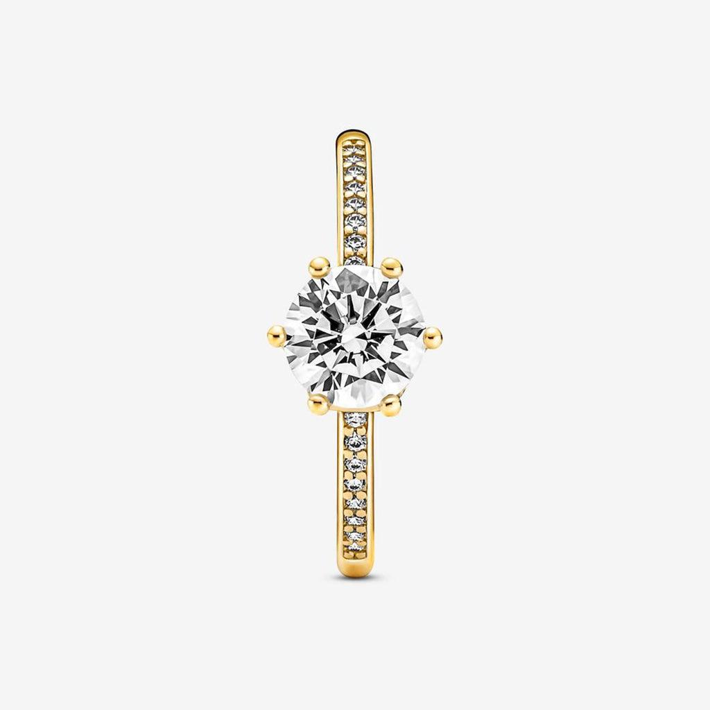 PANDORA : Clear Sparkling Crown Solitaire Ring - Image 3