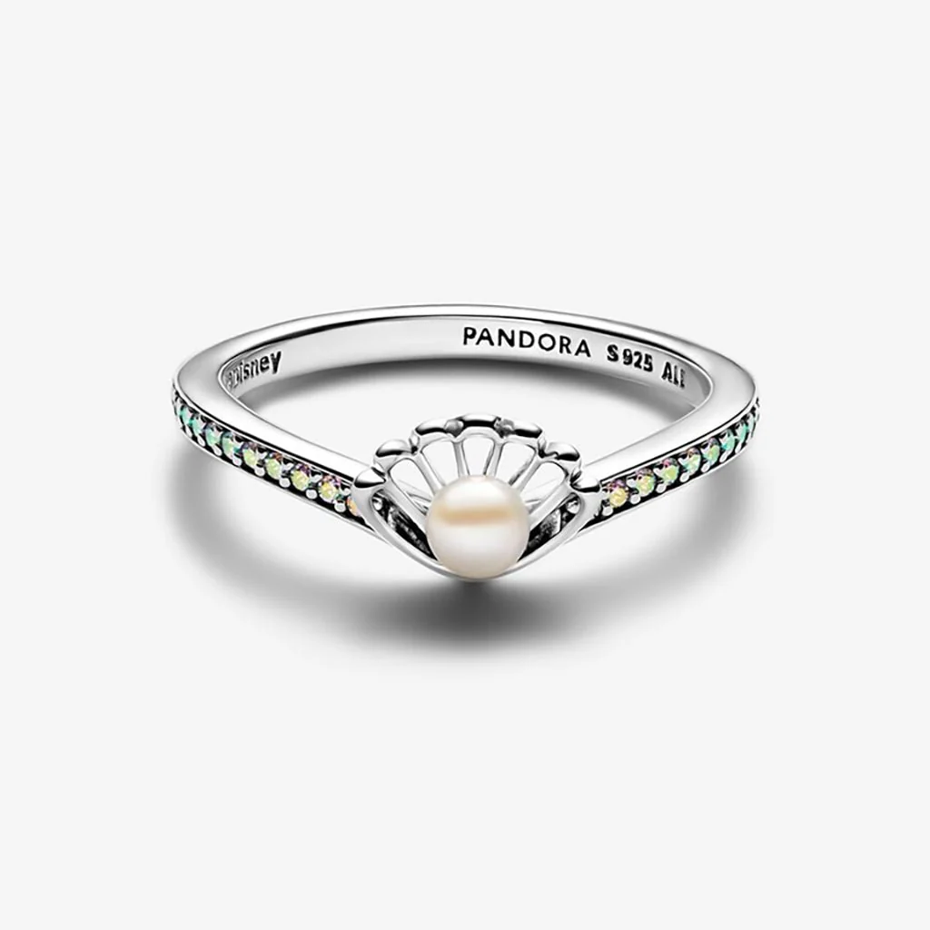 PANDORA : Disney Princess Ariel Shell Pearl Ring - Image 3