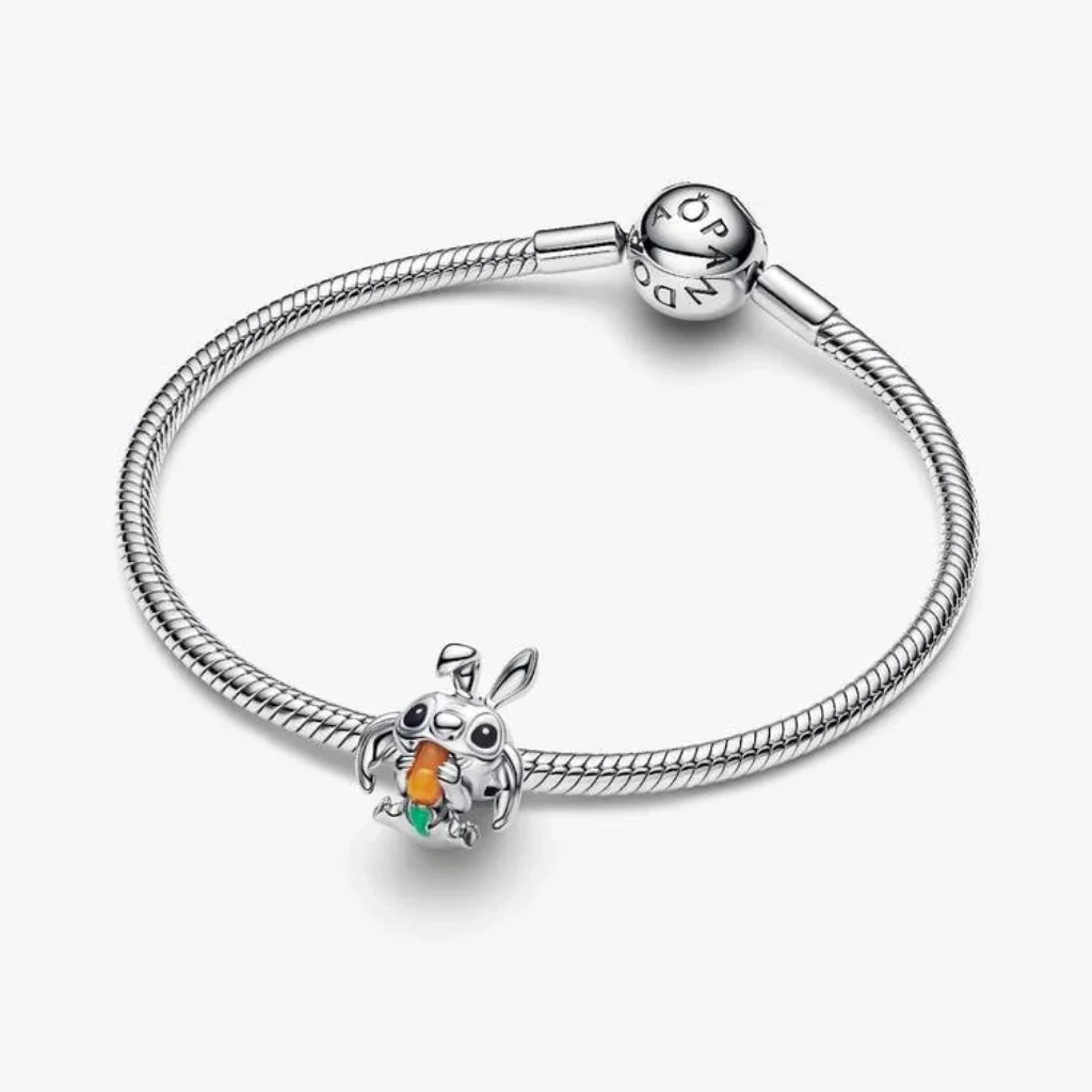 PANDORA : Disney Stitch Easter Bunny Charm - Silver - Image 3