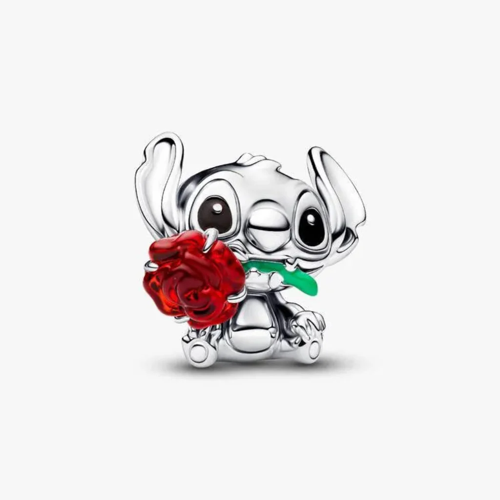 Pandora : Disney Stitch Rose Murano Glass Charm