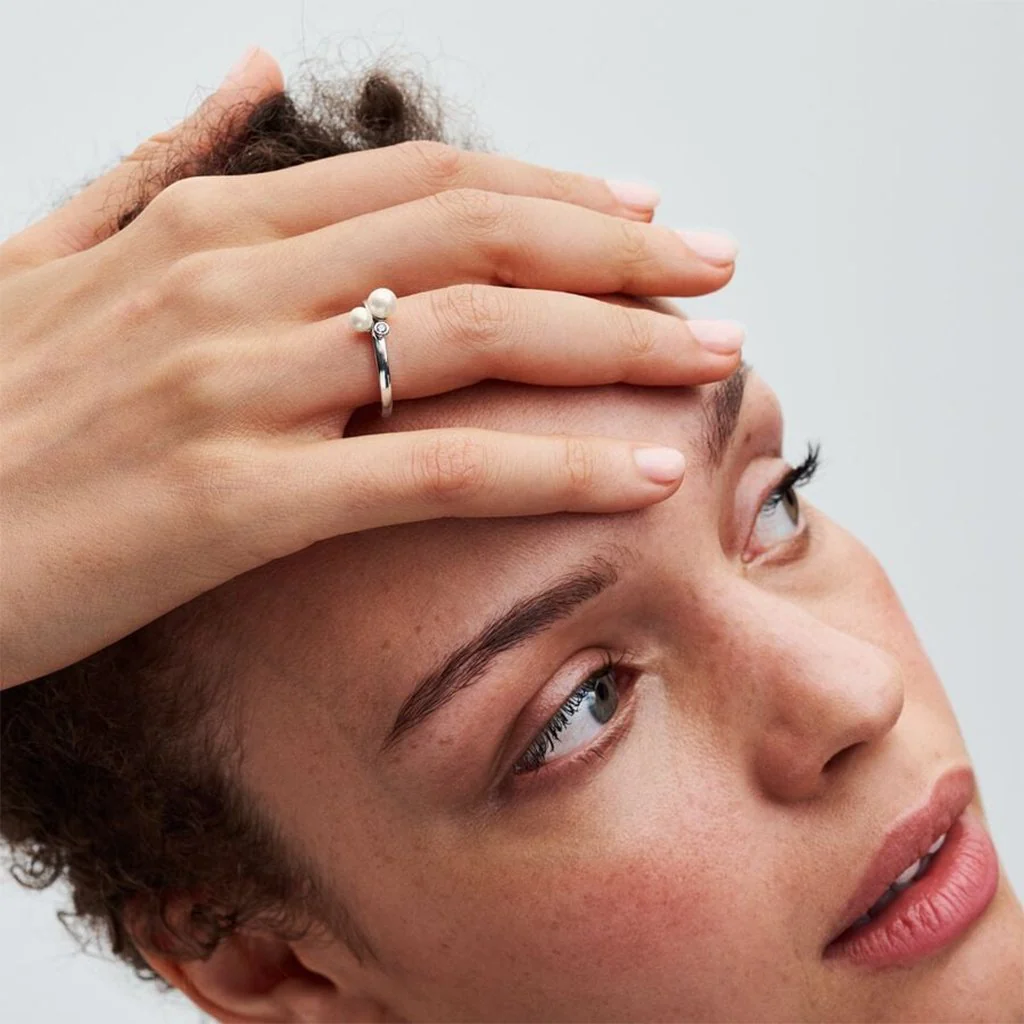 PANDORA : Duo Treated Freshwater Cultured Pearls Ring - Sterling Silver - Image 3