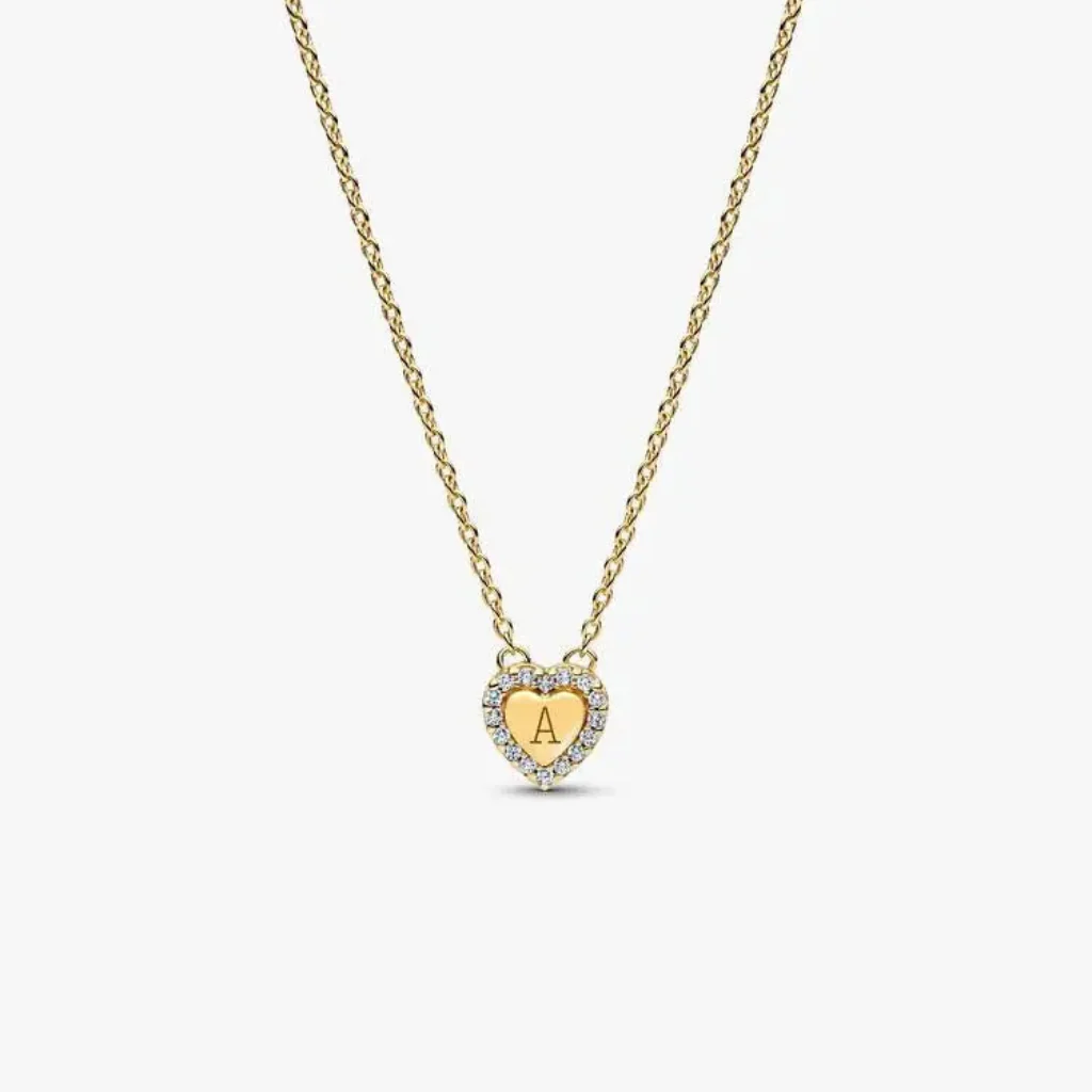 Pandora : Engravable Heart Halo Collier Necklace - Image 2