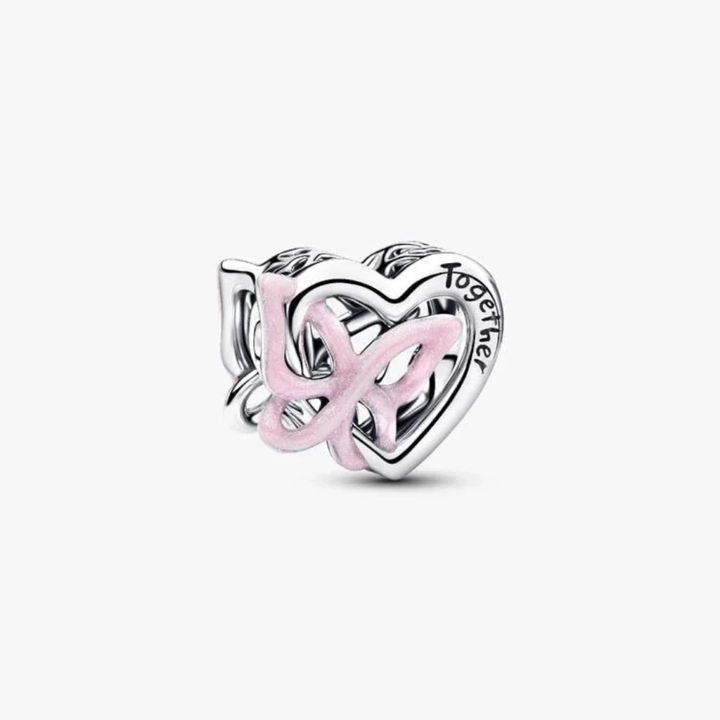 PANDORA : Entwined Heart & Butterfly Charm - Silver