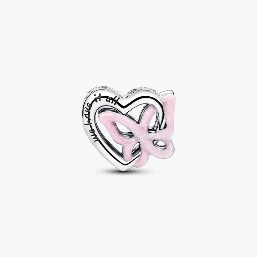 PANDORA : Entwined Heart & Butterfly Charm - Silver - Image 2