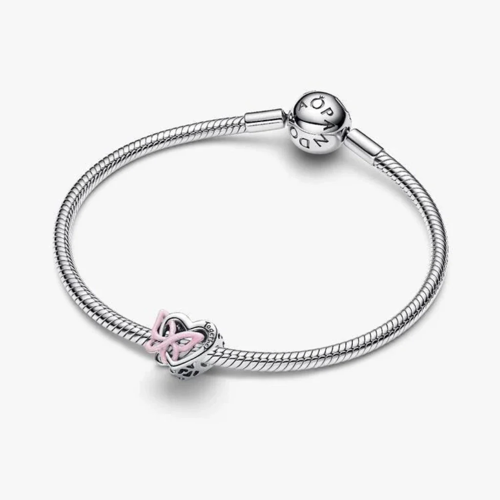 PANDORA : Entwined Heart & Butterfly Charm - Silver - Image 3
