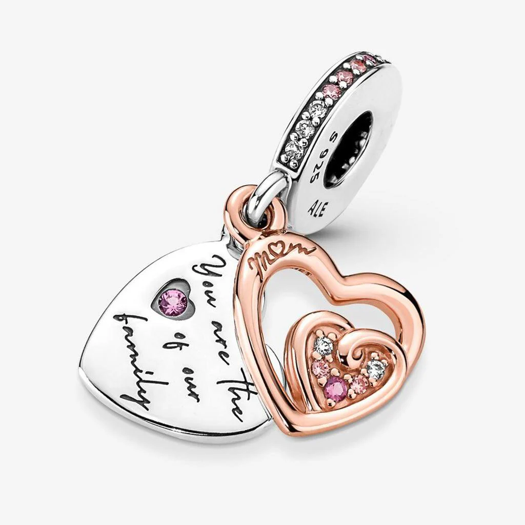 PANDORA : Entwined Infinite Hearts Double Dangle Charm - Image 2