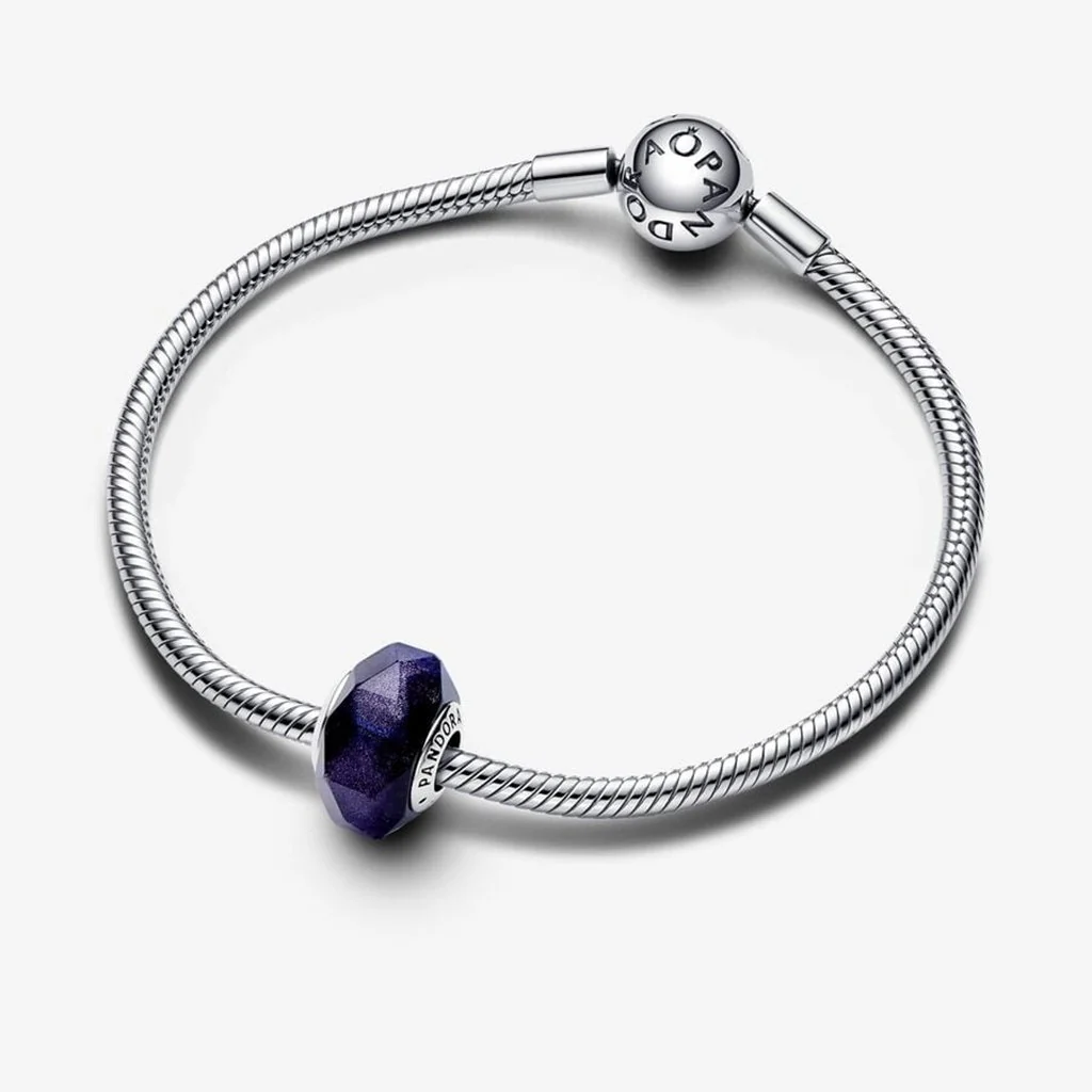 PANDORA : Faceted Blue Murano Glass Charm - Image 5