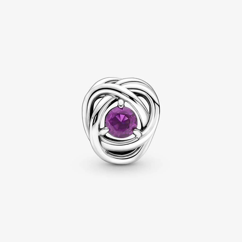 PANDORA : February Circle Charm - Purple Eternity - Image 5