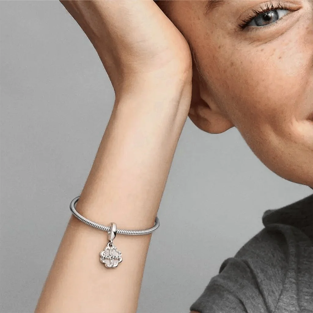 PANDORA : Four-leaf Clover Friendship Double Dangle Charm - Image 2