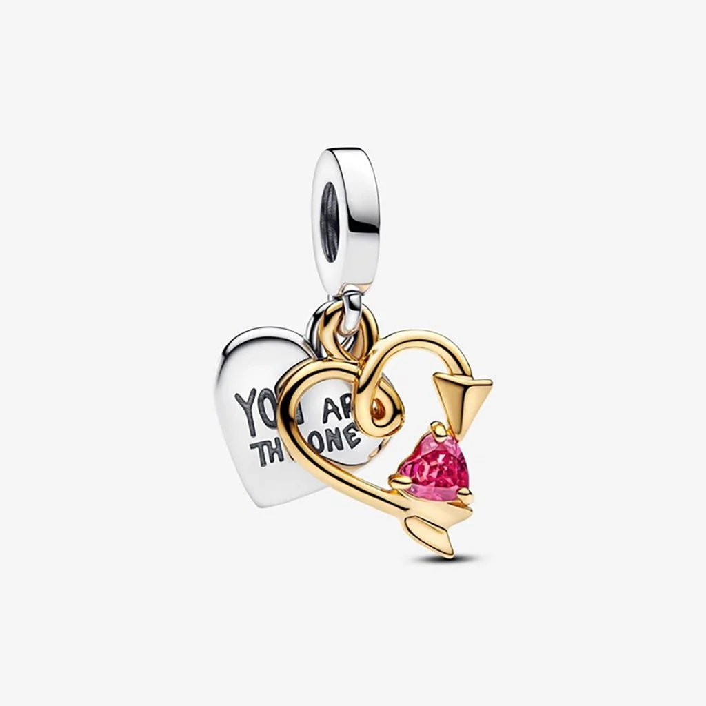 PANDORA : Heart & Arrow Double Dangle Charm