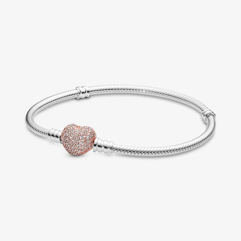 PANDORA : Heart Clasp Snake Chain Bracelet