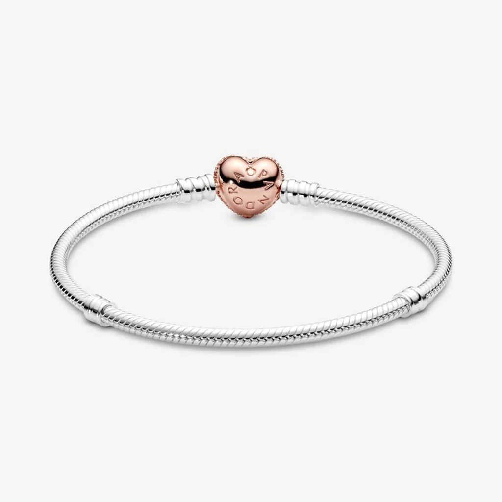 PANDORA : Heart Clasp Snake Chain Bracelet - Image 2