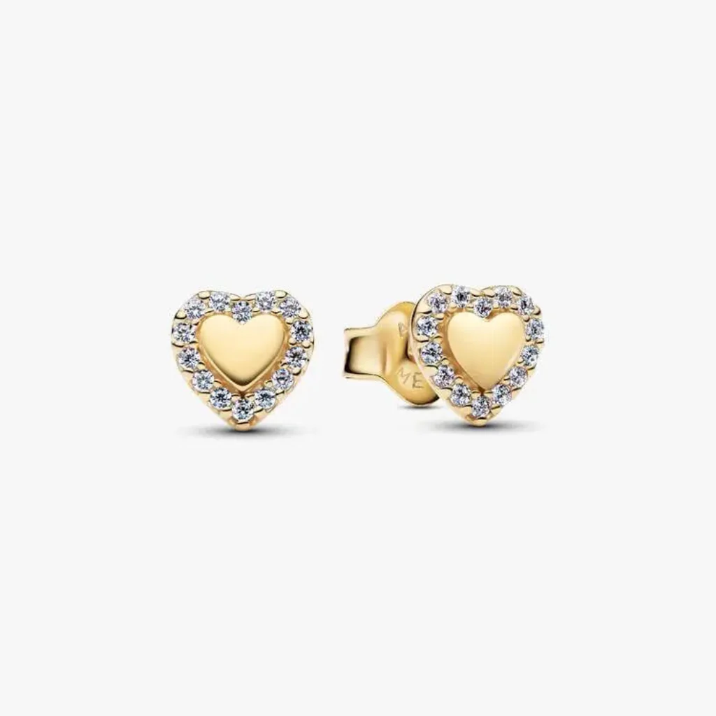 Pandora : Heart Halo Stud Earrings