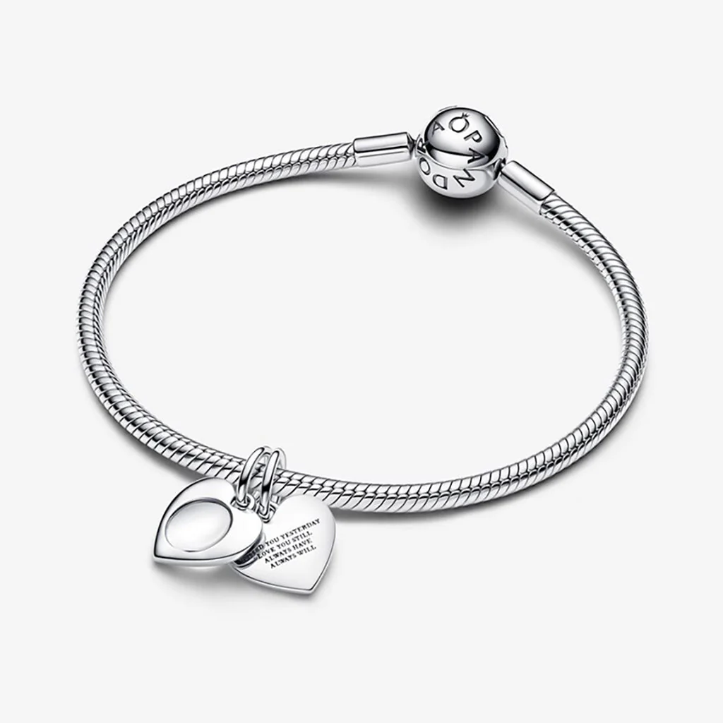 PANDORA :  Heart Magnifying Glass Double Dangle Charm - Image 4