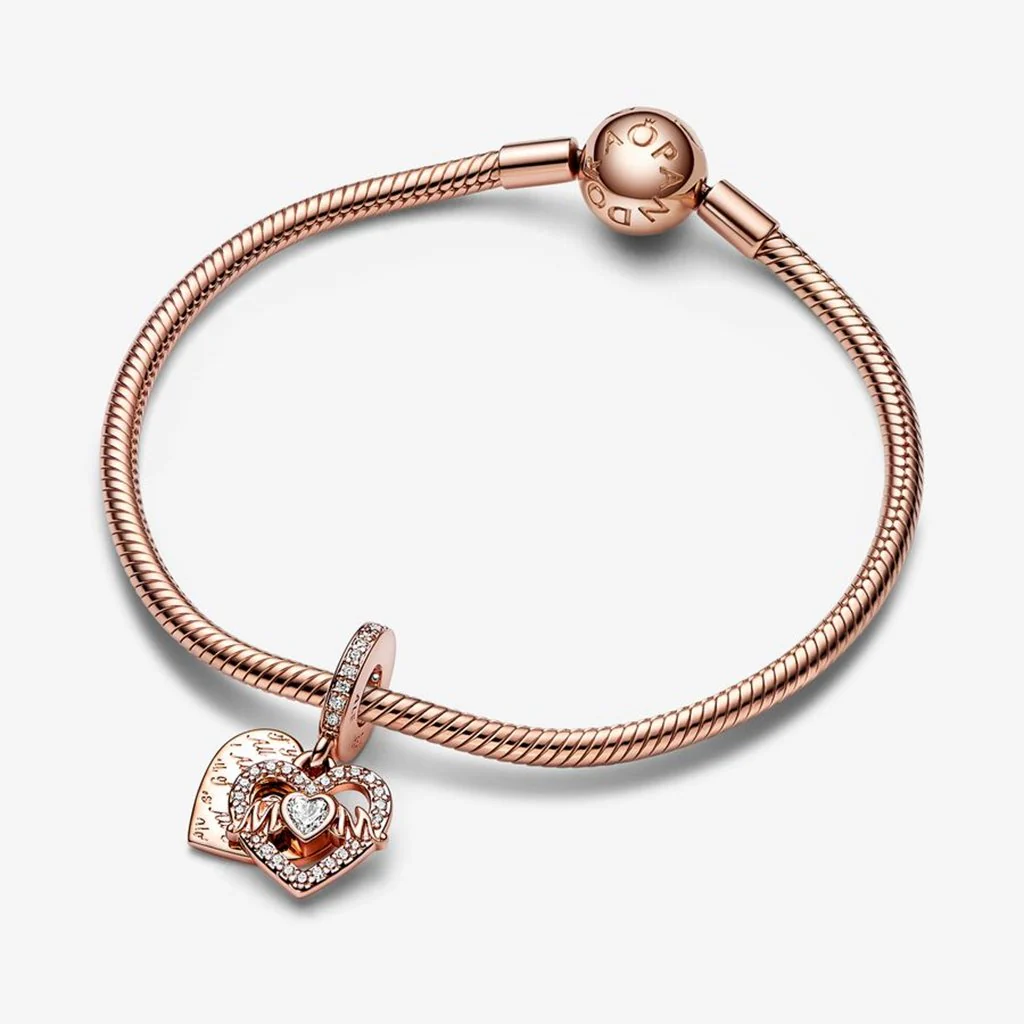 PANDORA : Heart & Mum Dangle Charm - Image 5