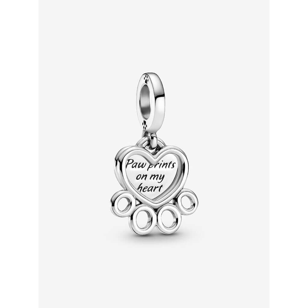 PANDORA : Hearts & Paw Print Dangle Charm - Image 3