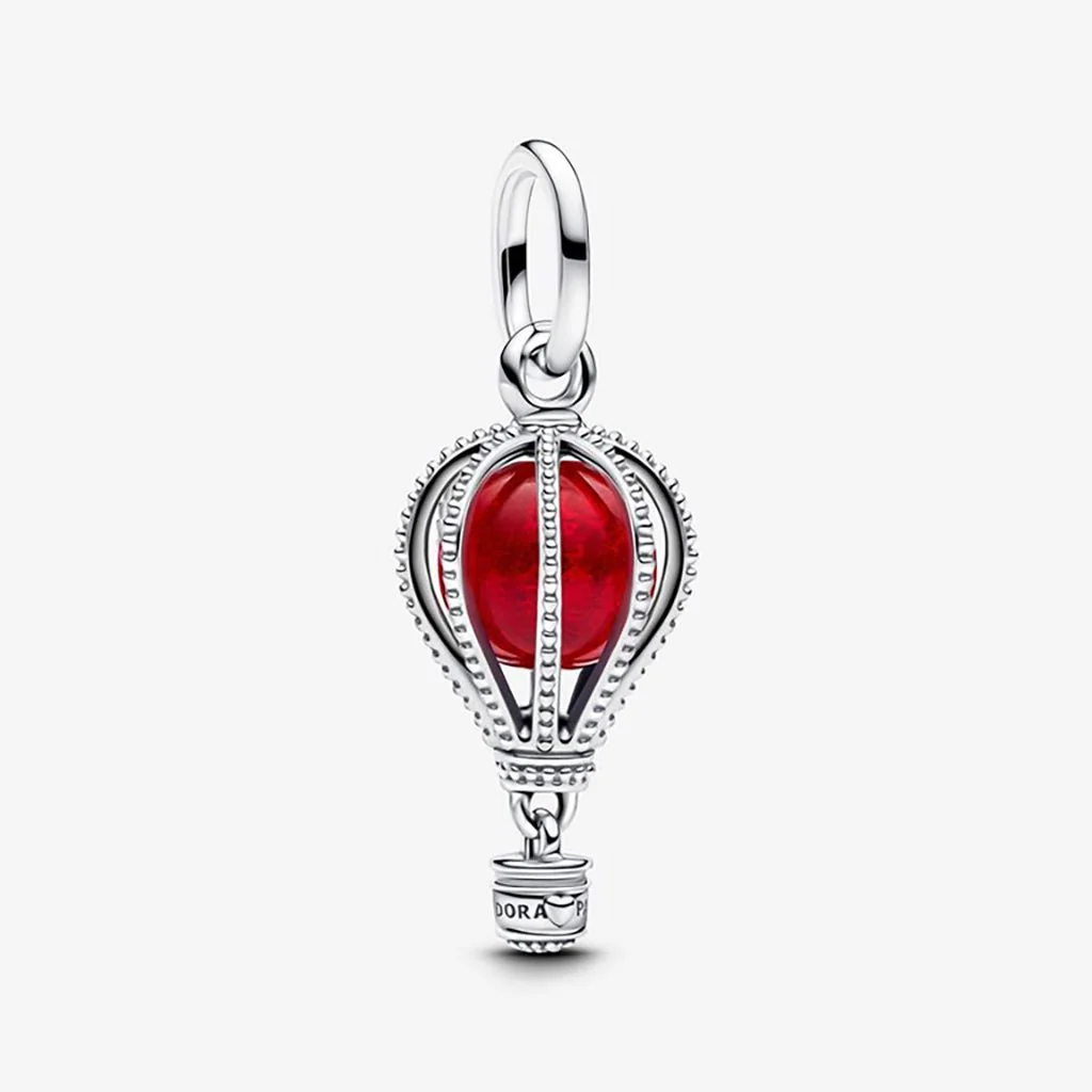 PANDORA : Hot Air Balloon Murano Glass Dangle Charm