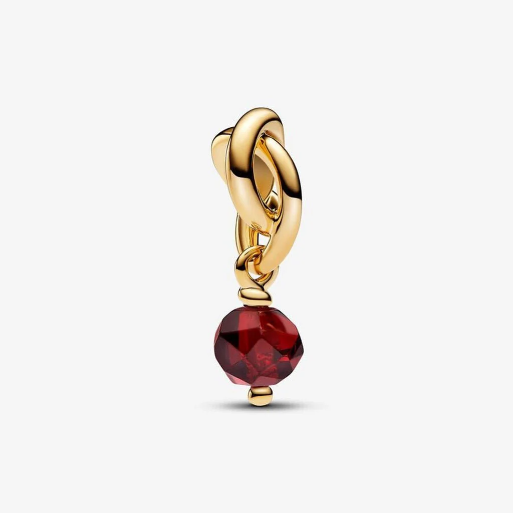 PANDORA : January Red Eternity Circle Dangle Charm