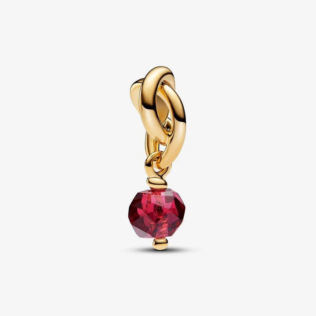 PANDORA : July True Red Eternity Circle Dangle Charm