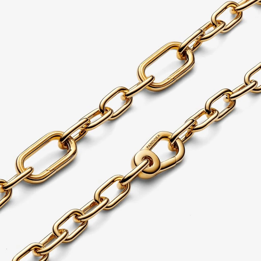 PANDORA : Link Chain Bracelet in Gold Plated - 2 Connectors - Image 3