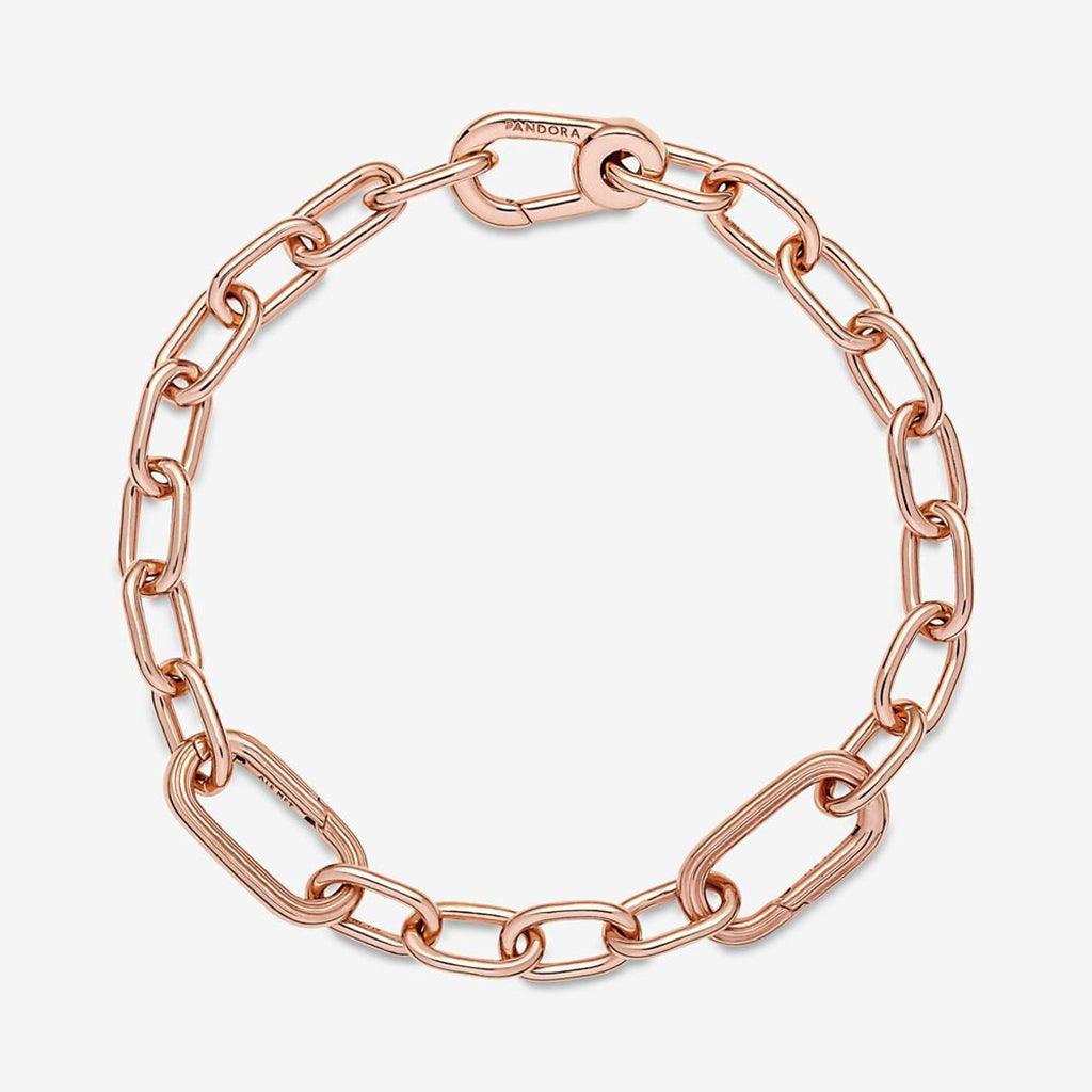 PANDORA : Link Chain Bracelet in Rose Gold - 2 Connectors - Image 3