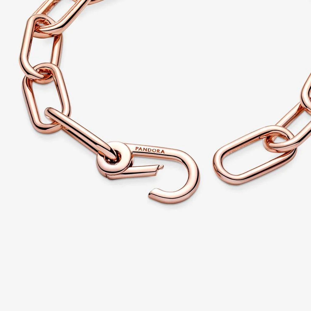 PANDORA : Link Chain Bracelet in Rose Gold - 3 Connectors - Image 4