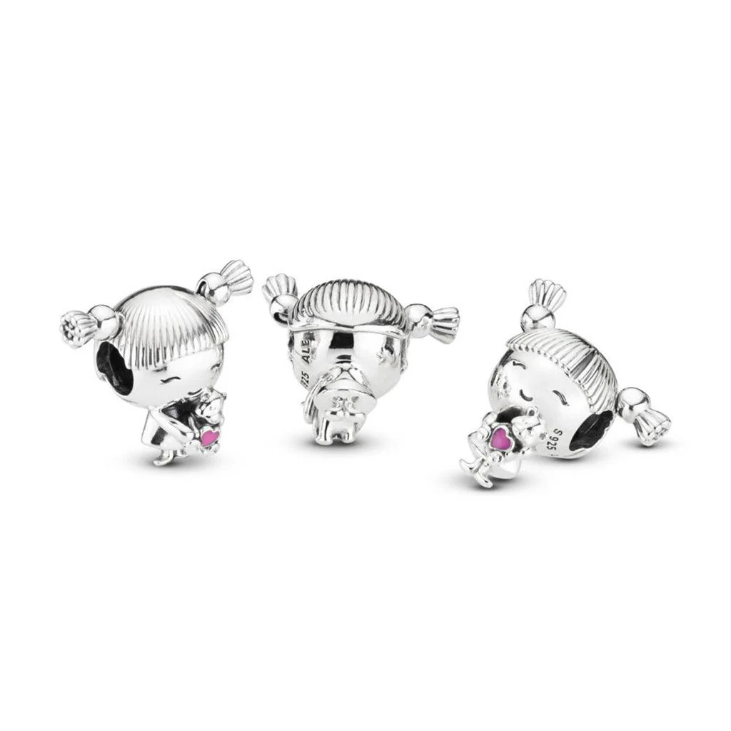 PANDORA : MOMENTS Girl with Pigtails Charm - Image 2