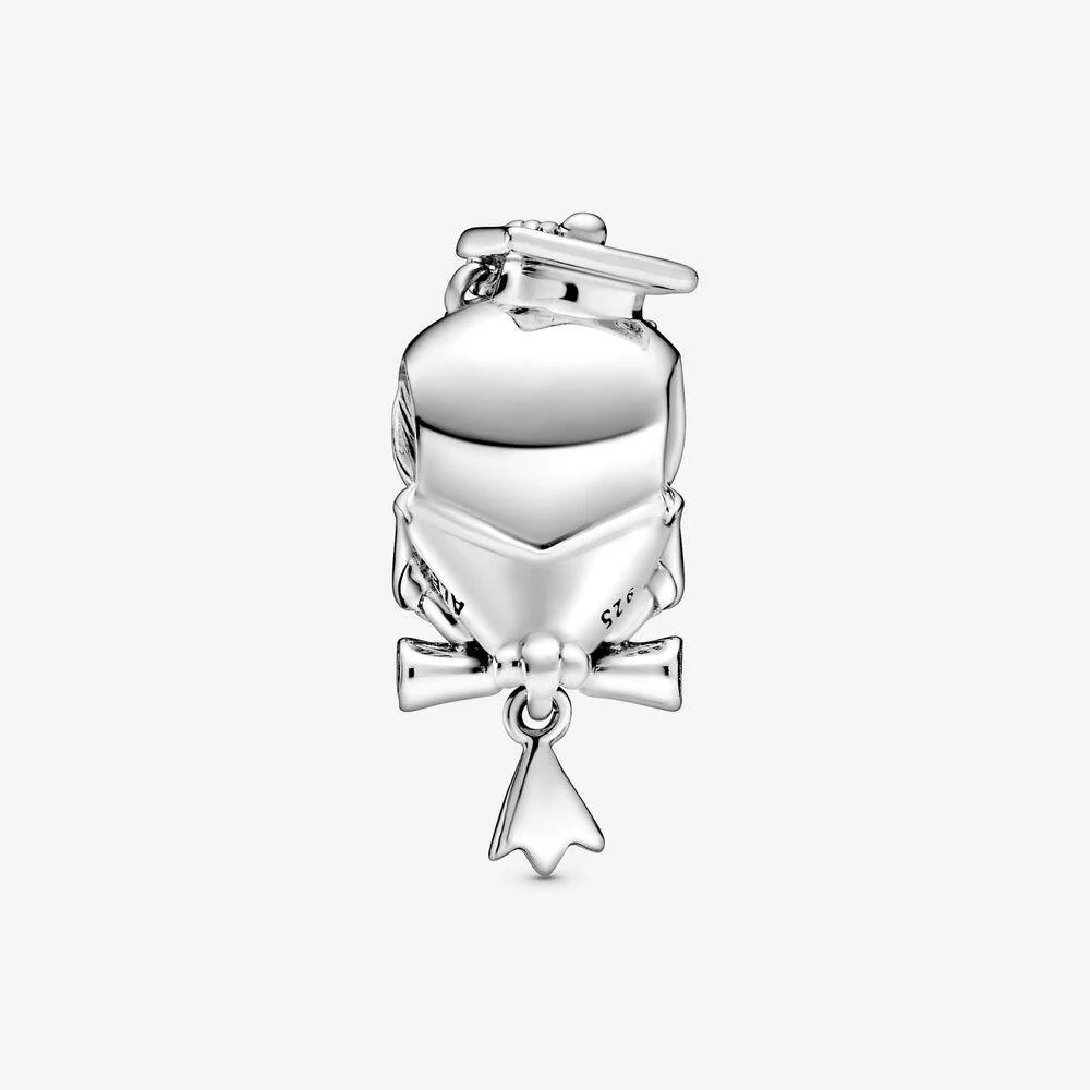 PANDORA : MOMENTS Wise Owl Graduation Charm with Blue Crystal - Image 3