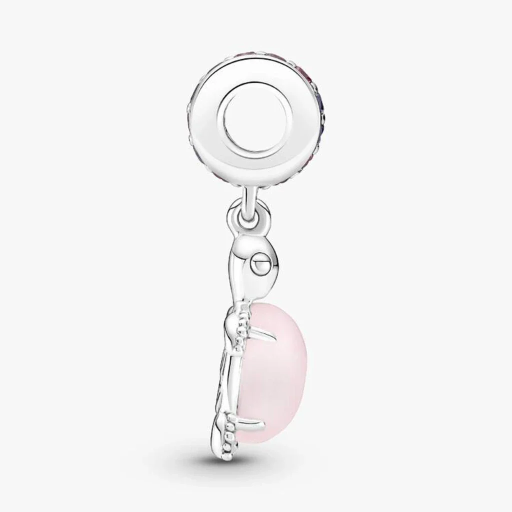 PANDORA : Murano Glass Pink Sea Turtle Dangle Charm - Image 3