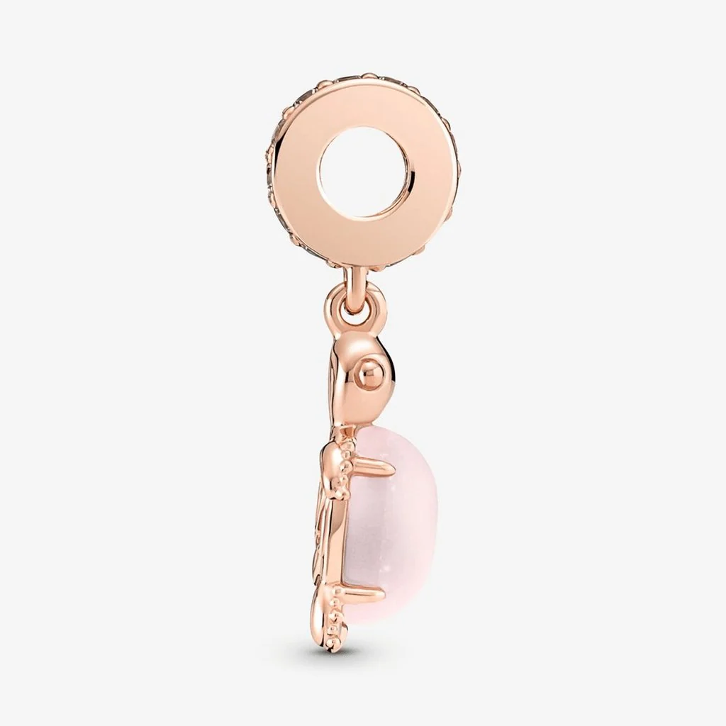 PANDORA : Murano Glass Pink Sea Turtle Dangle Charm - Image 4