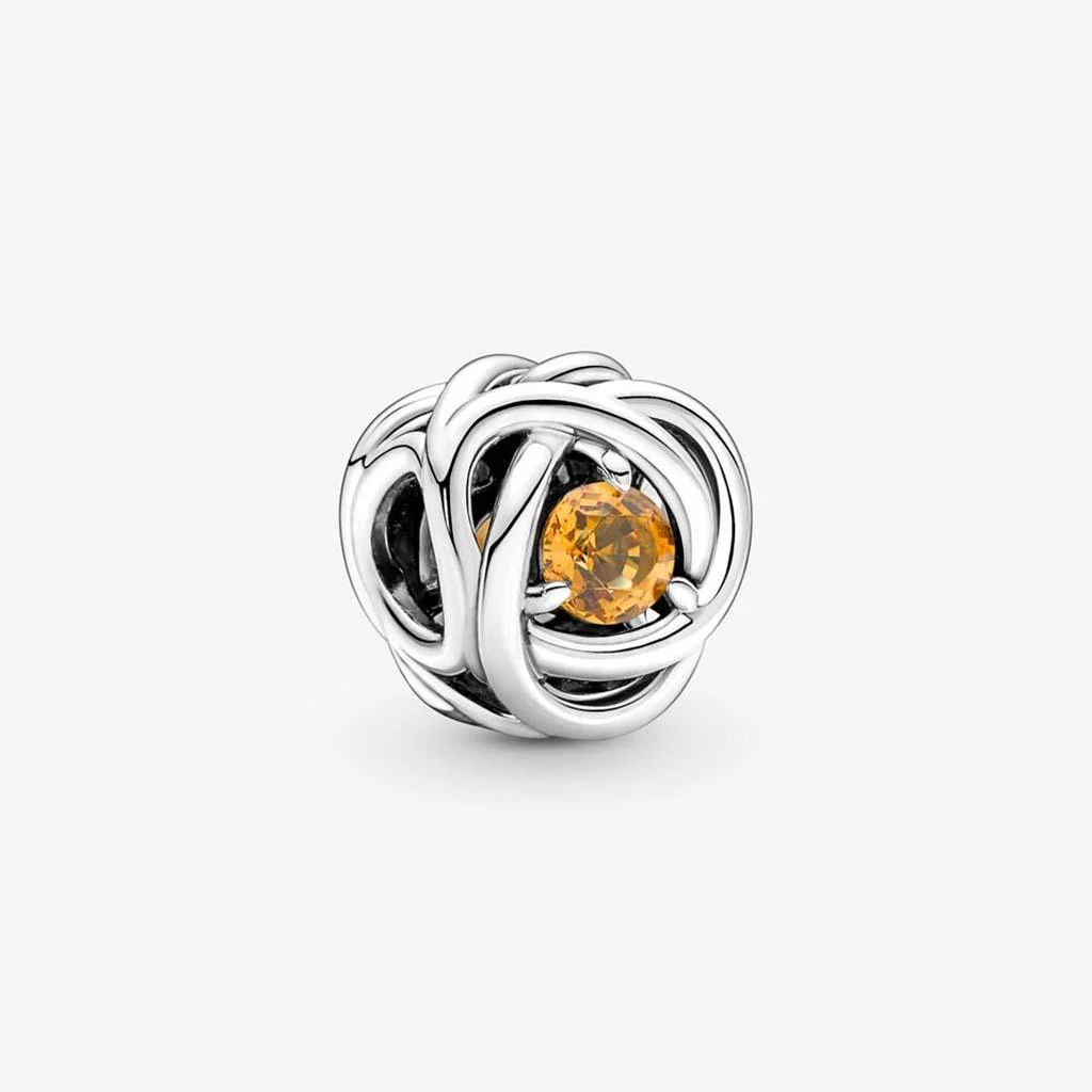 PANDORA : November Circle Charm - Honey Eternity