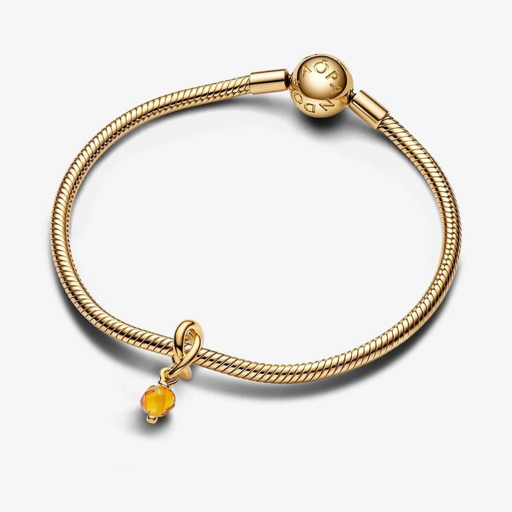 PANDORA : November Honey Eternity Circle Dangle Charm - Image 2