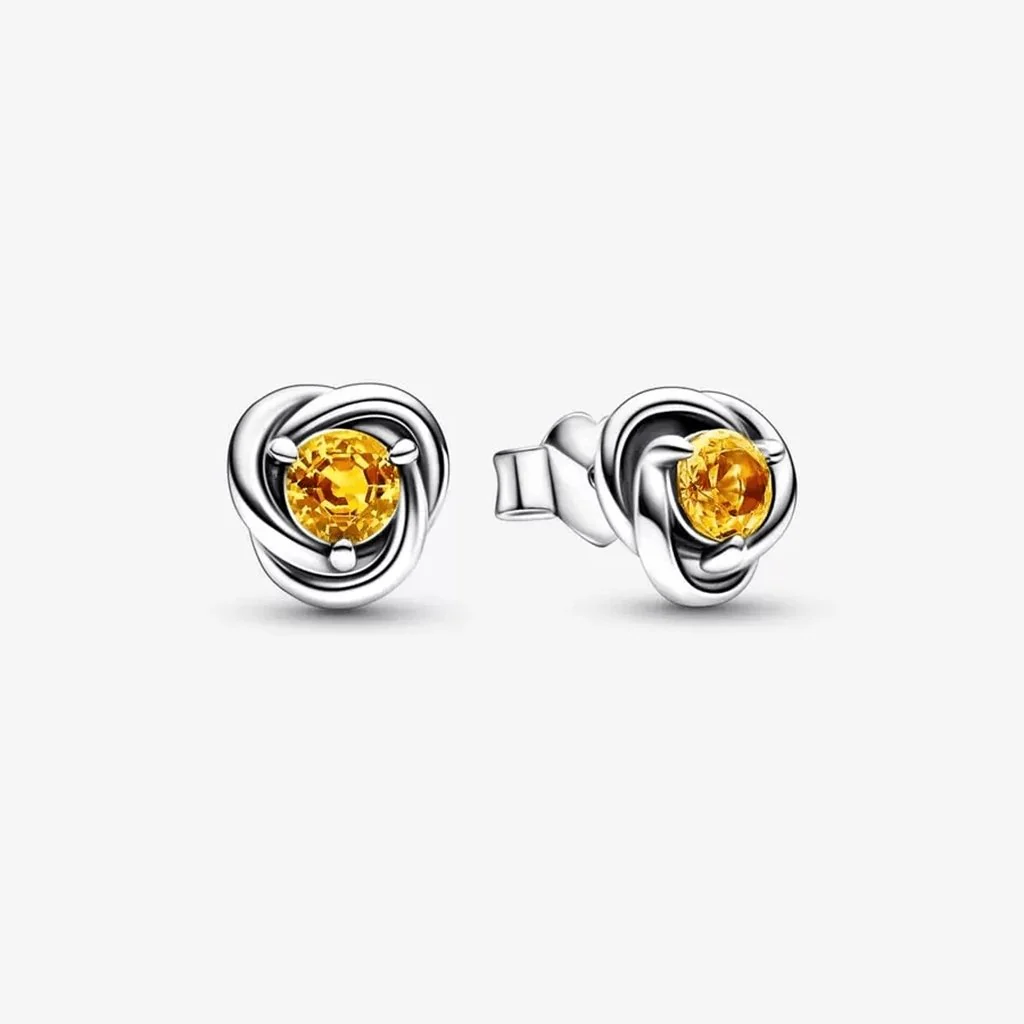 PANDORA : November Honey Eternity Circle Stud Earrings