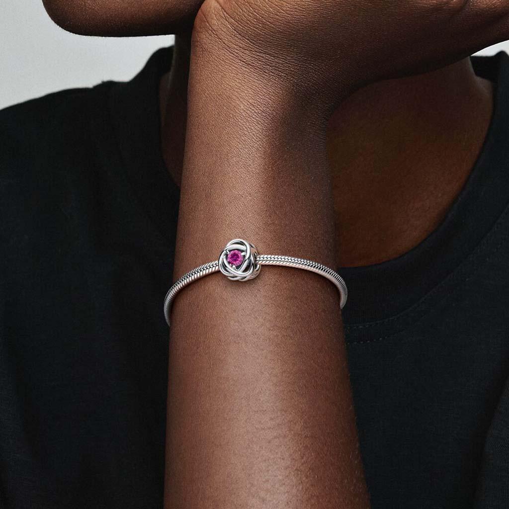 PANDORA : October Pink Eternity Circle Charm - Image 5