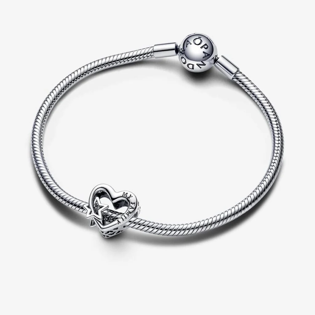 PANDORA : Openwork Family Heart & Star Charm - Image 5