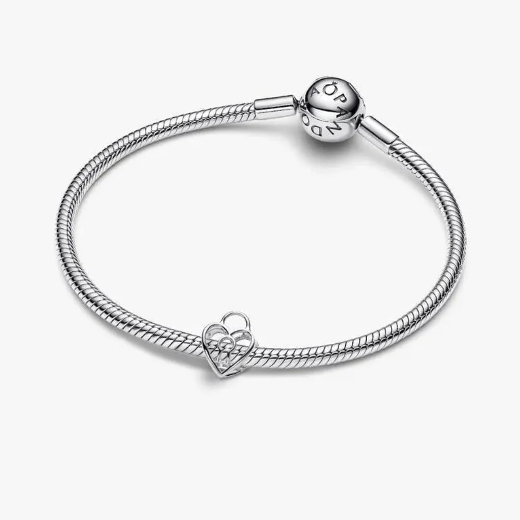 Pandora : Openwork Heart Padlock Charm - Image 3