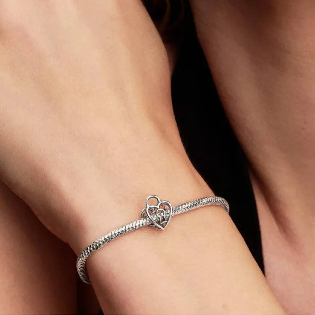 Pandora : Openwork Heart Padlock Charm - Image 4