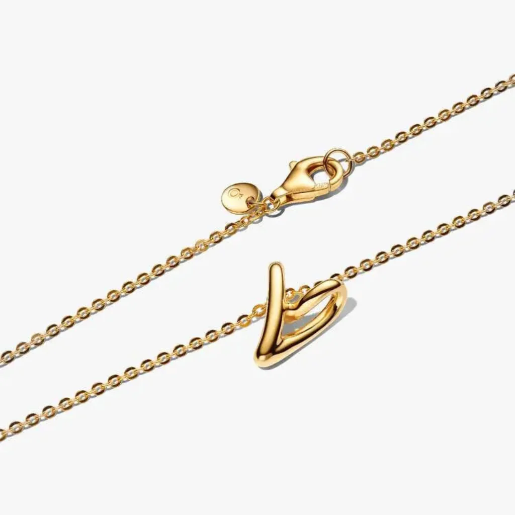 Pandora : Organically Shaped Heart Small Pendant Necklace - Image 2