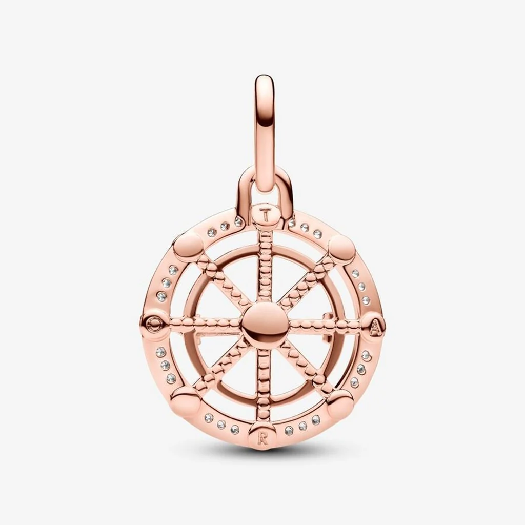 PANDORA : Pandora ME Wheel of Fortune Medallion Charm - 14k Rose gold-plated unique metal blend - Image 4