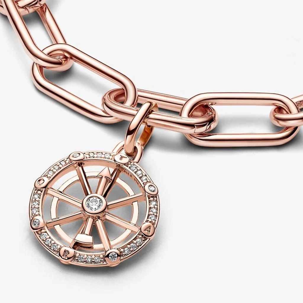 PANDORA : Pandora ME Wheel of Fortune Medallion Charm - 14k Rose gold-plated unique metal blend - Image 5
