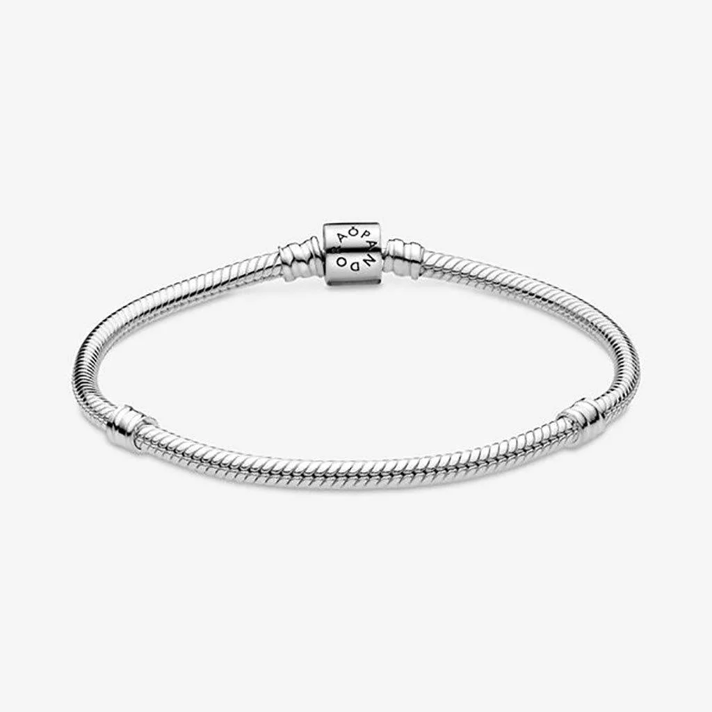PANDORA : Pandora Moments Barrel Clasp Snake Chain Bracelet - Image 3