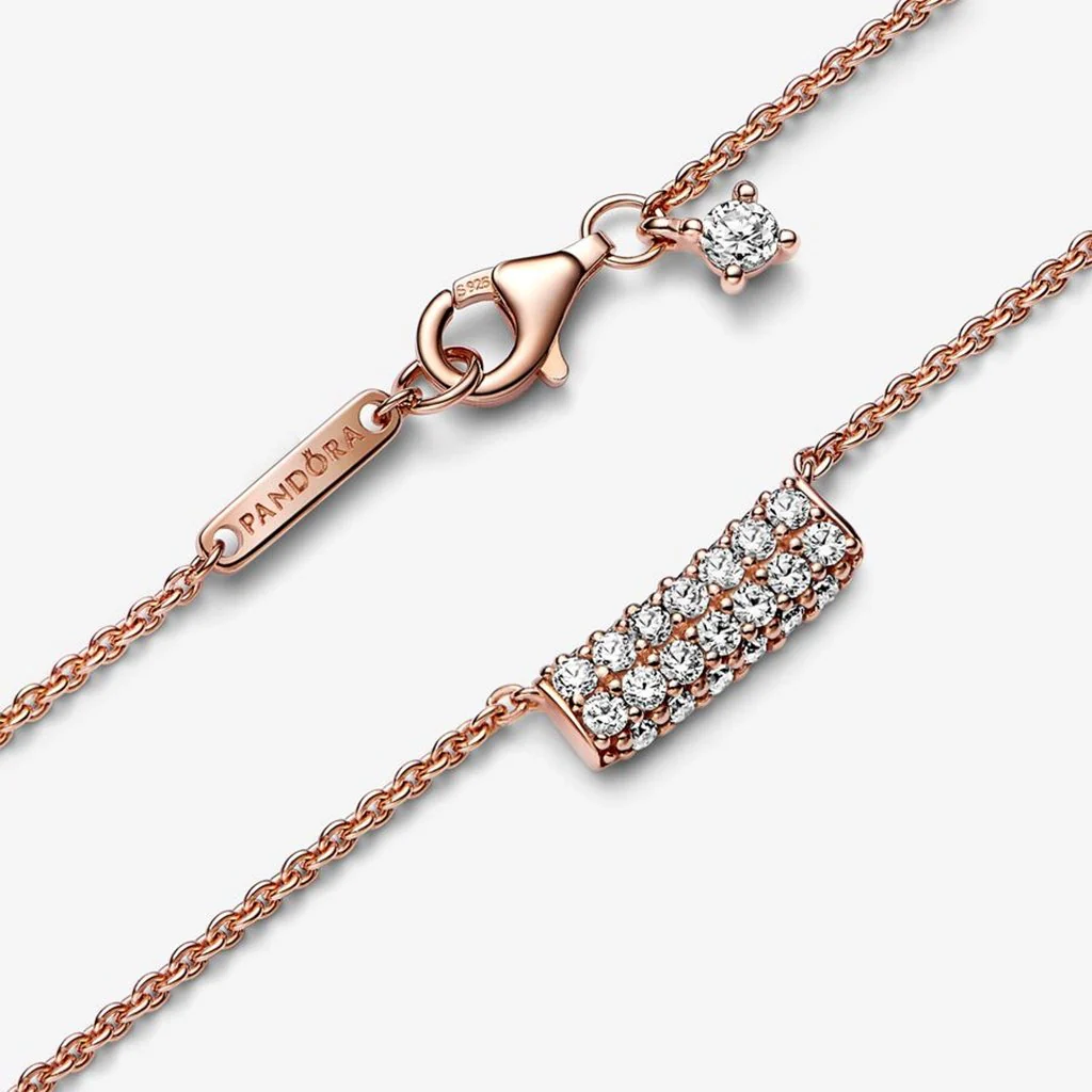 PANDORA : Pandora Timeless Pavé Double-row Bar Collier Necklace - Image 4