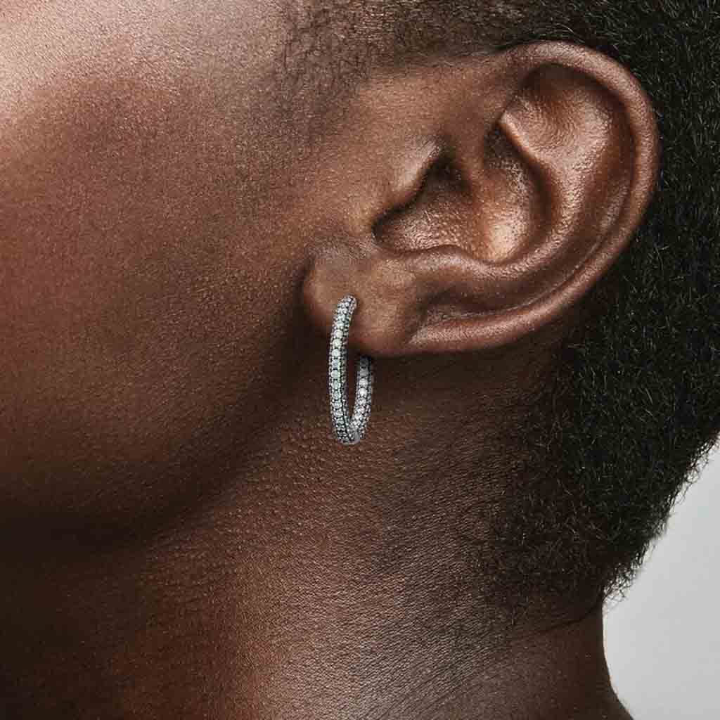 PANDORA : Pandora Timeless Pavé Single-row Hoop Earrings - Image 2