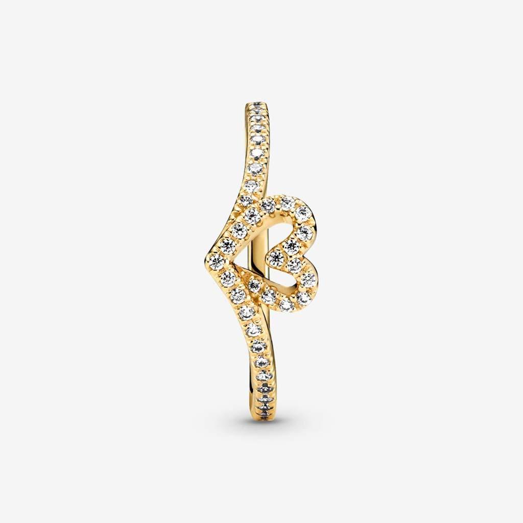 PANDORA : Pandora Timeless Wish Sparkling Heart Ring - Gold Plated - Image 3