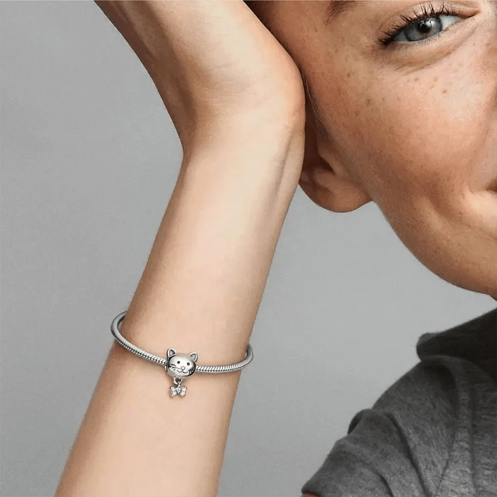PANDORA : Pet Cat & Bow Charm - Image 3
