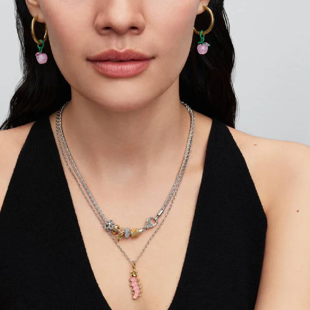Pandora : Pink Caterpillar Charm - Image 4