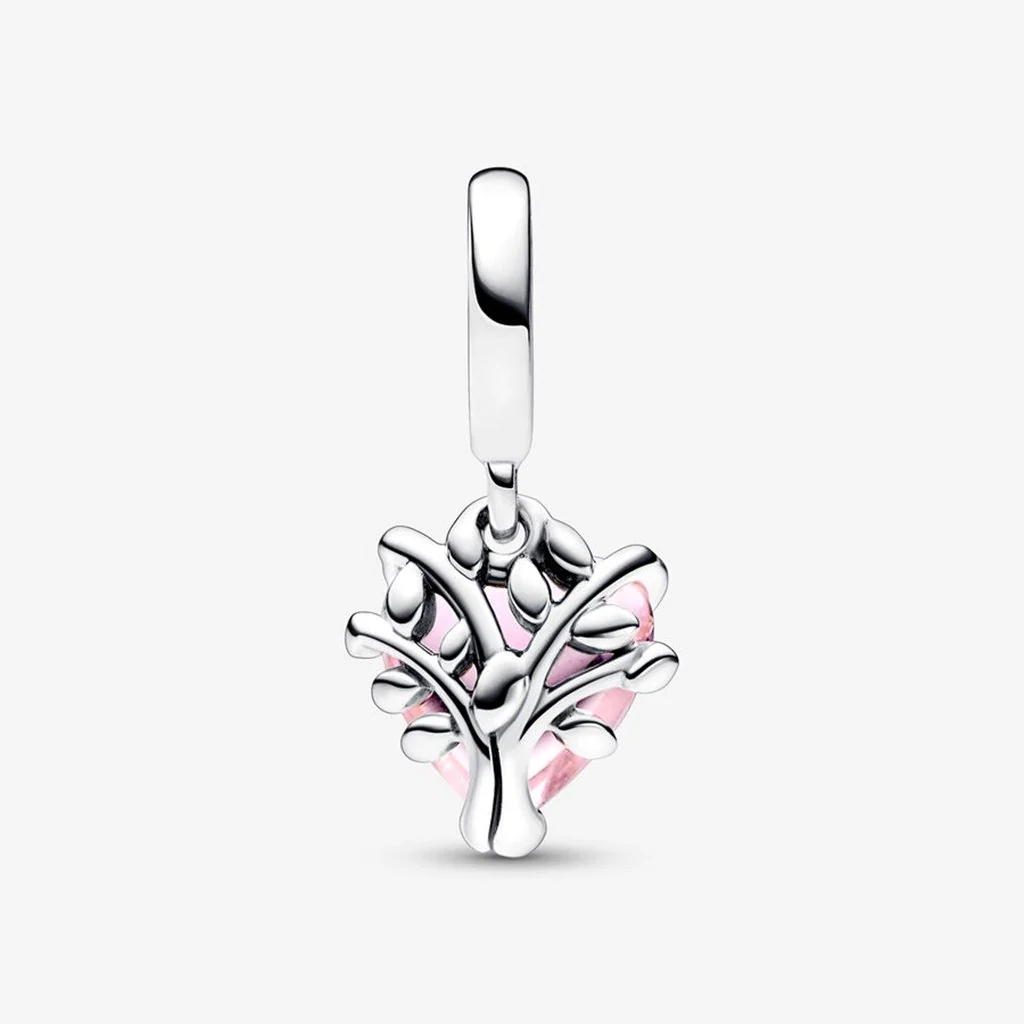 PANDORA : Pink Family Tree & Heart Dangle Charm - Image 4